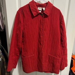 Koret Scarlet Diamond-Stitch Utility Jacket